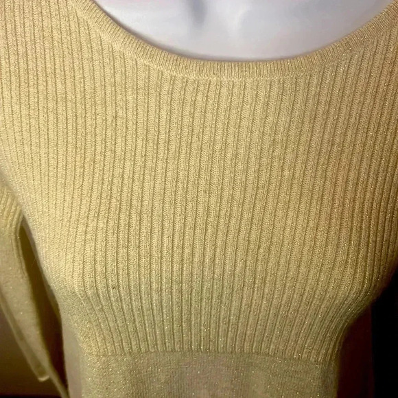 J. Khaki off white with gold flecks sweater women’s size large - Picture 2 of 3